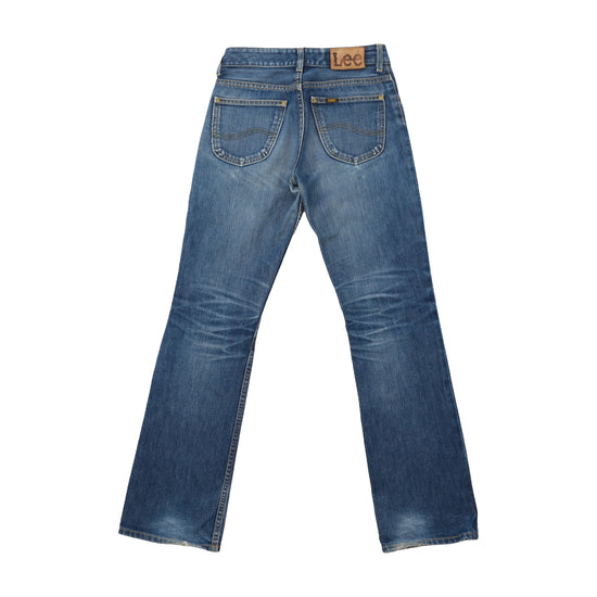 Bootcut Lee Jeans, Medium Blue Wash with Whiskered Fading