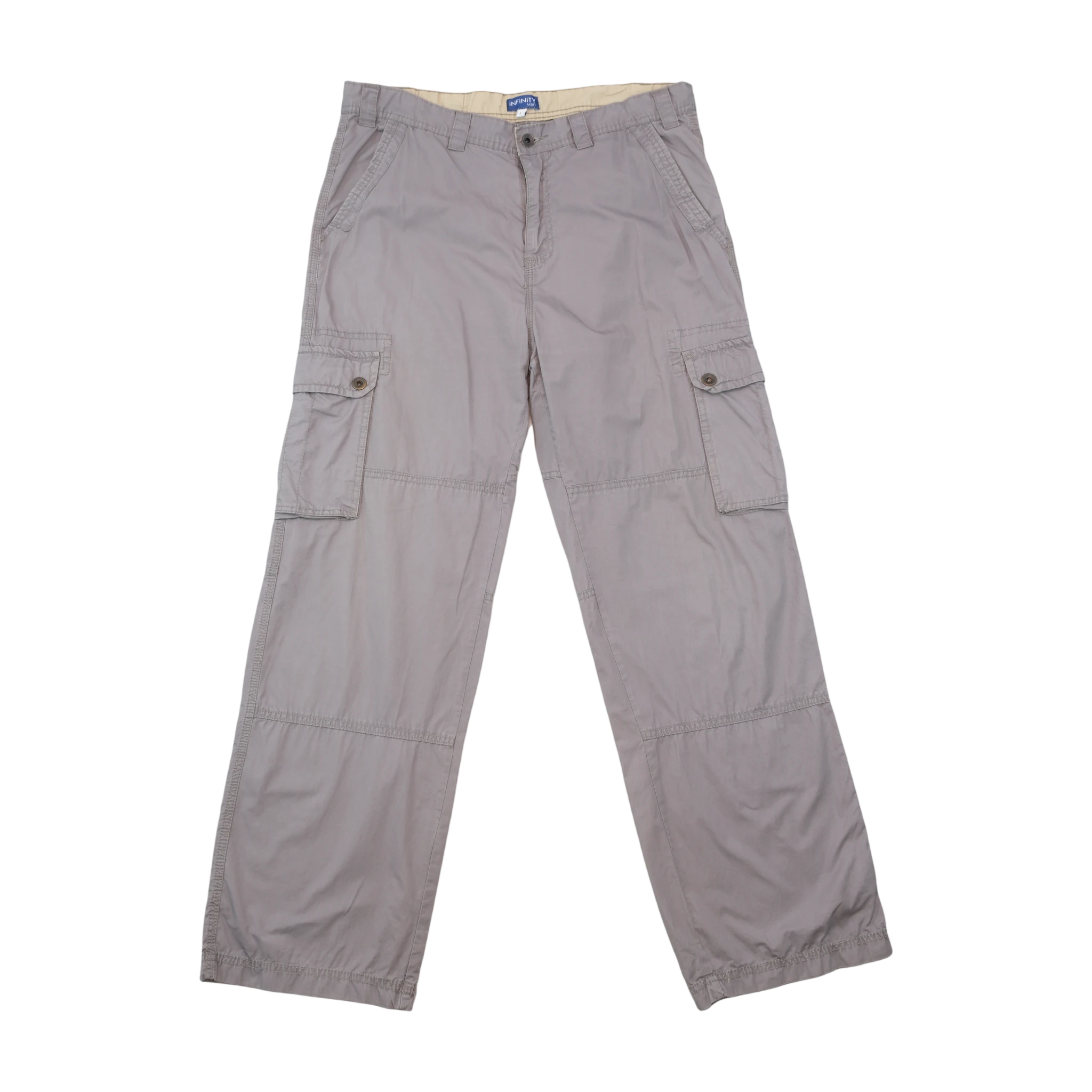 Infinity Man Gray Cotton Utility Cargo Pants