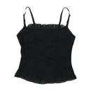 Pimkie Lace-Up Black Ruffle Cami Top
