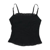 Pimkie Lace-Up Black Ruffle Cami Top