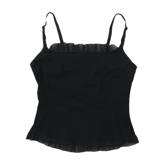 Pimkie Lace-Up Black Ruffle Cami Top