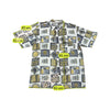 Camisa roberto carlo vintage em Viscose com estampado geométrico abstrato