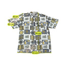 Camisa roberto carlo vintage em Viscose com estampado geométrico abstrato