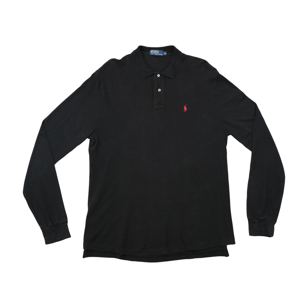 Polo by Ralph Lauren Black Cotton Long Sleeve Polo Shirt