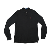 Polo by Ralph Lauren Black Cotton Long Sleeve Polo Shirt