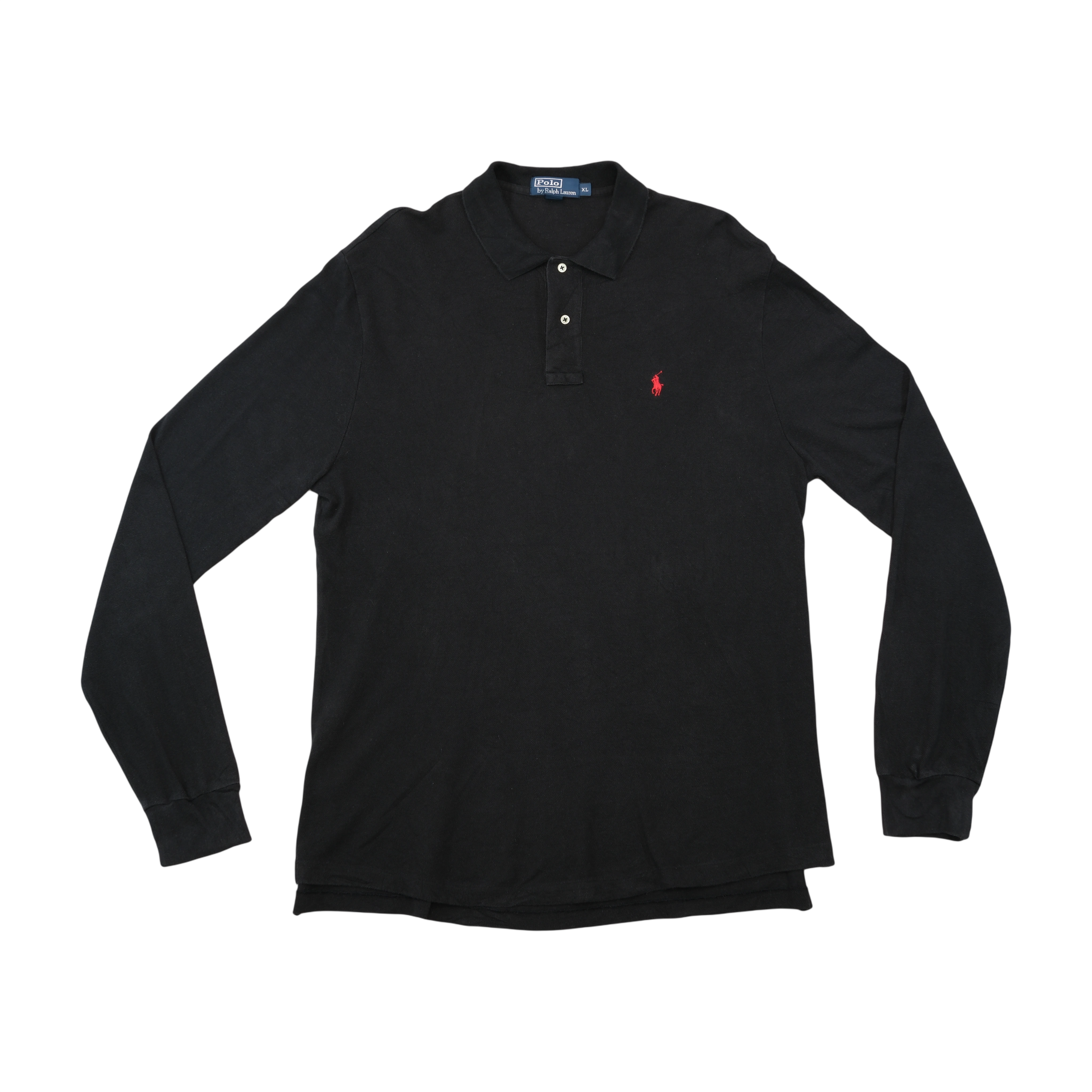 Polo by Ralph Lauren Black Cotton Long Sleeve Polo Shirt