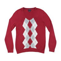 Tommy Hilfiger Pima Cotton Argyle V-Neck Sweater