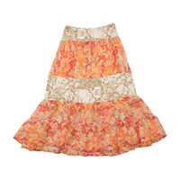 Saia em Camadas com Folhos e estampado floral Misto
