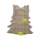 Blugirl by Blumarine Beige Tiered Lace Trim Silk Dress