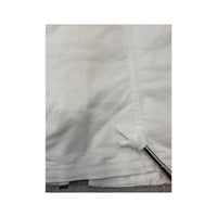 White Corset Top with Black Striped Trim and Lace-Up Detail