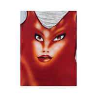 Vocch & Vecchia Face Graphic Shredded Back Tank Top
