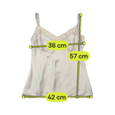 Vintage Sheer Mesh Trim Satin Camisole Tank Top