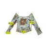 Blusa floral de Ombros Descobertos com Atilhos