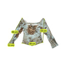 Blusa floral de Ombros Descobertos com Atilhos