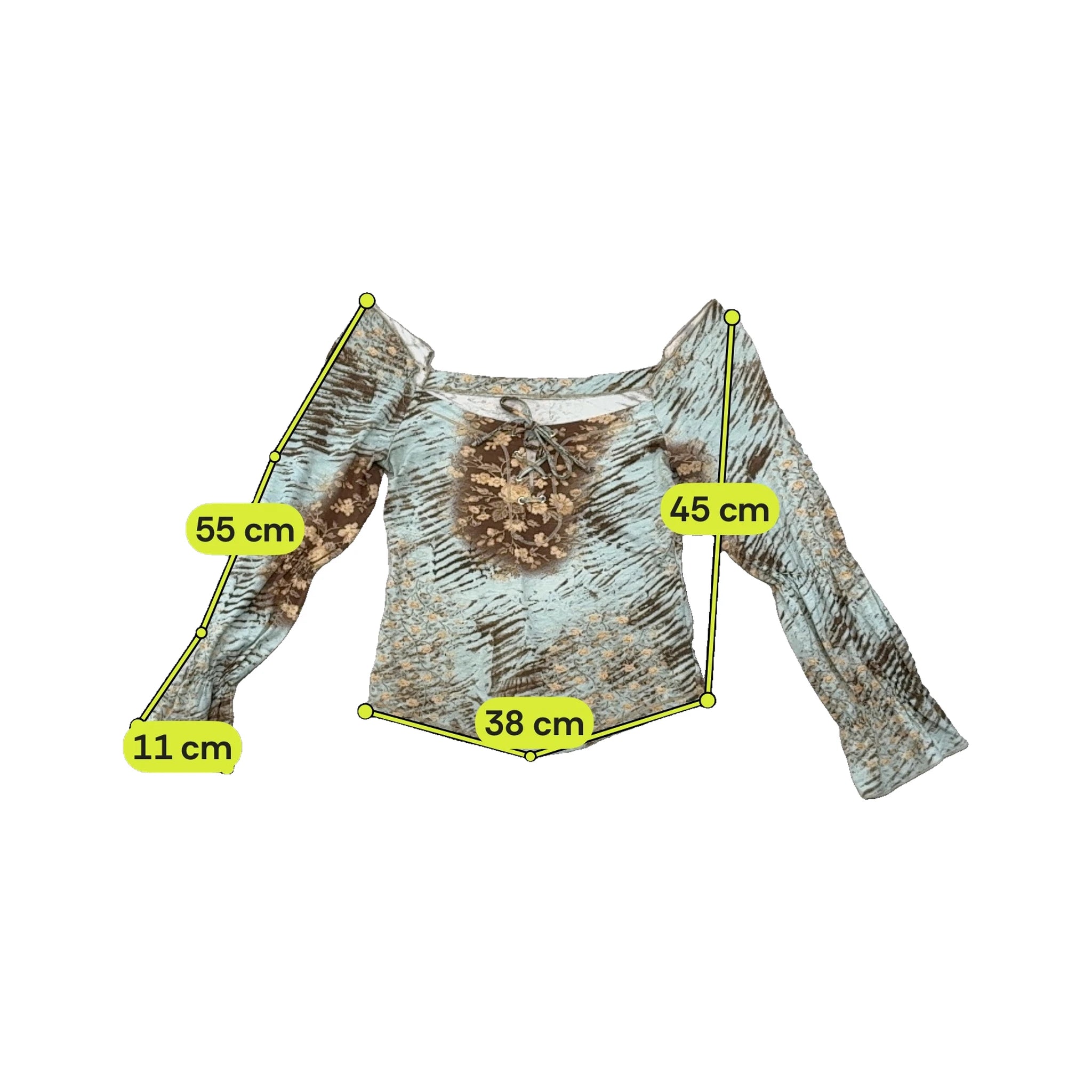 Blusa floral de Ombros Descobertos com Atilhos