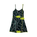 Abstract Burnout Green Velvet Slip Dress