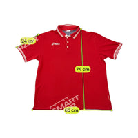 Asics Vintage Red Cotton Team Polo