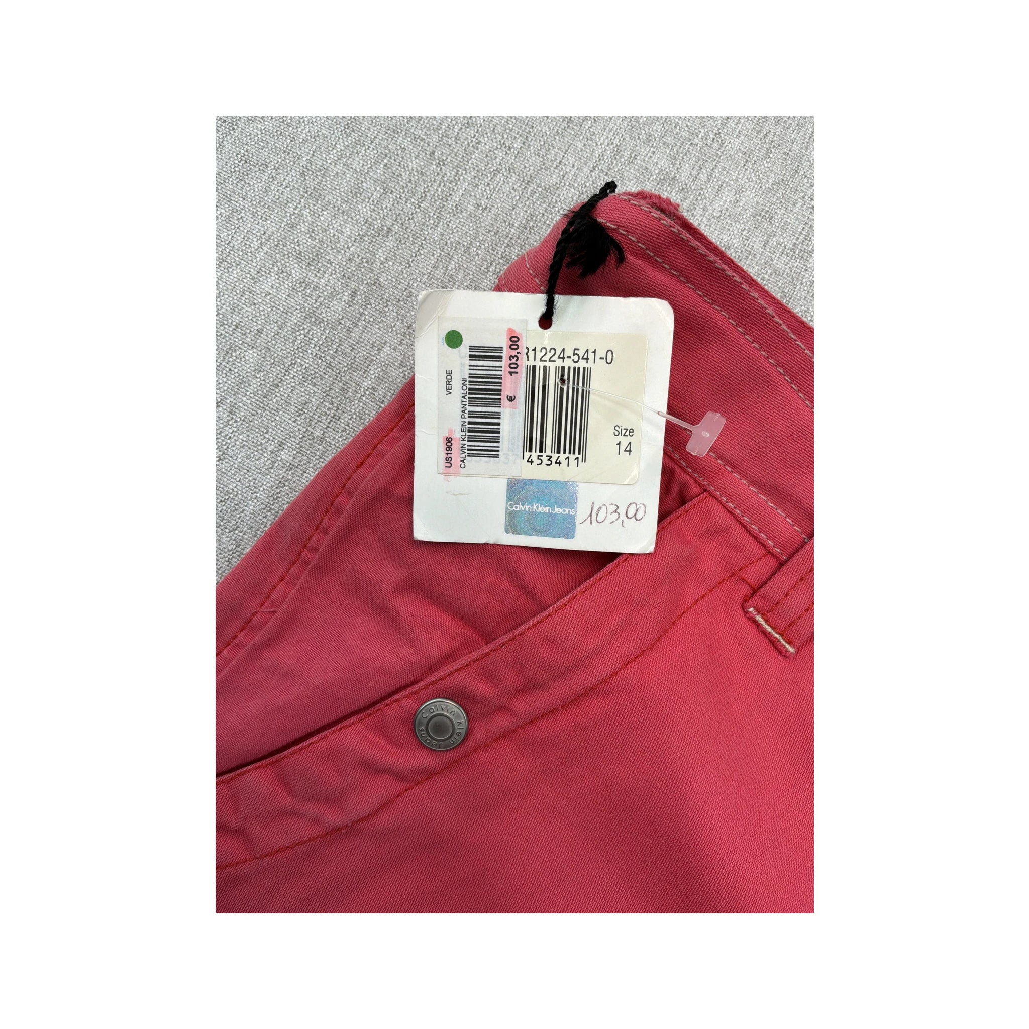 Calvin Klein Jeans Pink Zip Pocket Cotton Cargo Pants (New with Tag)