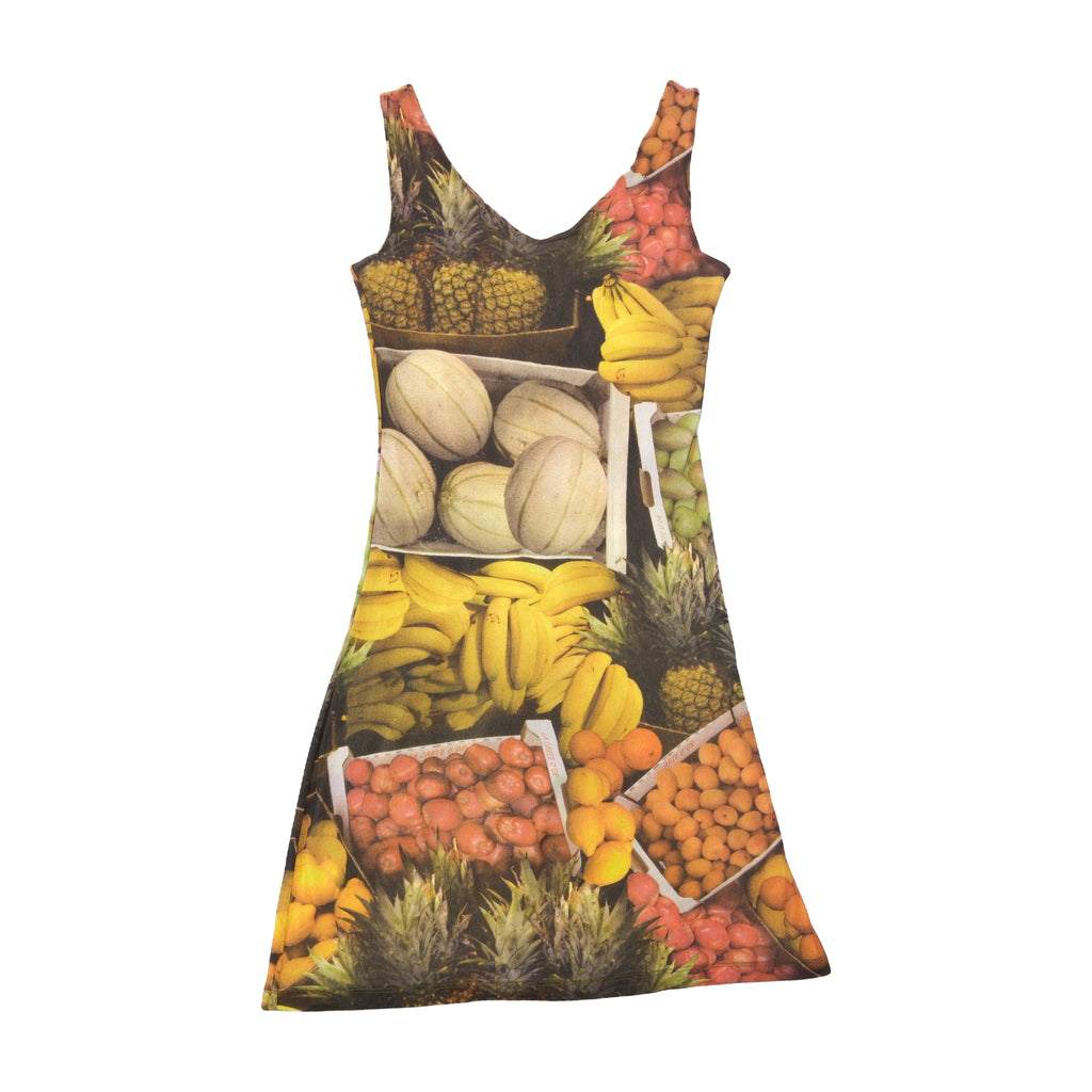 Fruit Market Print Sleeveless Mini Dress