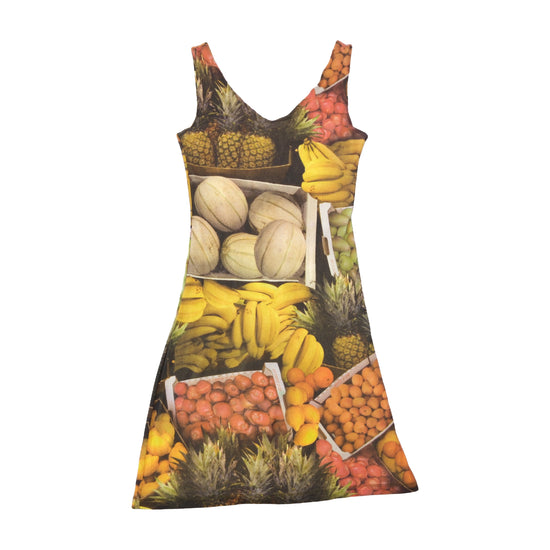 Mini vestido sem mangas com estampado Fruit Market