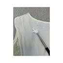 Cristina Effe Lace Up Lace Panel Sleeveless Blouse