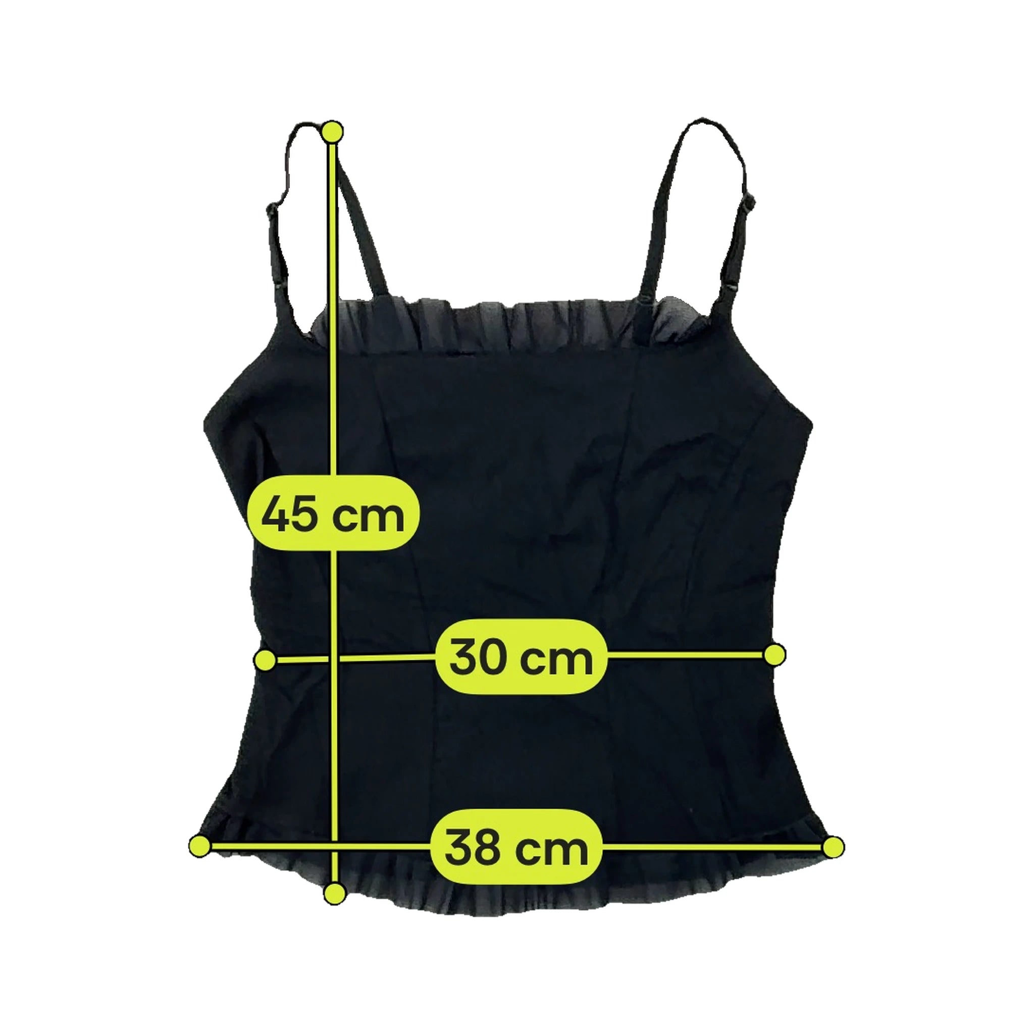 Pimkie Lace-Up Black Ruffle Cami Top