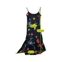 Vestido Lingerie vintage floral com Bainha Lenço
