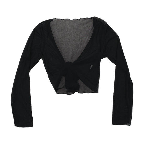 Sheer Tie Front Cropped Cardigan