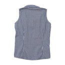 Blue e gcs Vintage Navy White Gingham Cotton Sleeveless Blouse