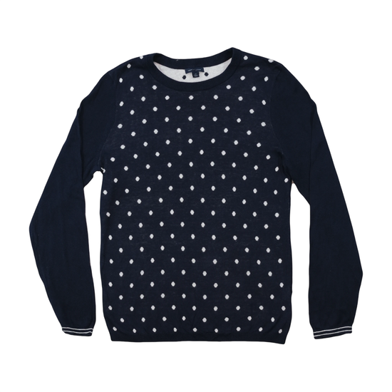 Tommy Hilfiger Polka Dot Cotton Crewneck Sweater
