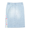 Emmanuel Schvili Embroidered Side Panel Light Wash Denim Skirt