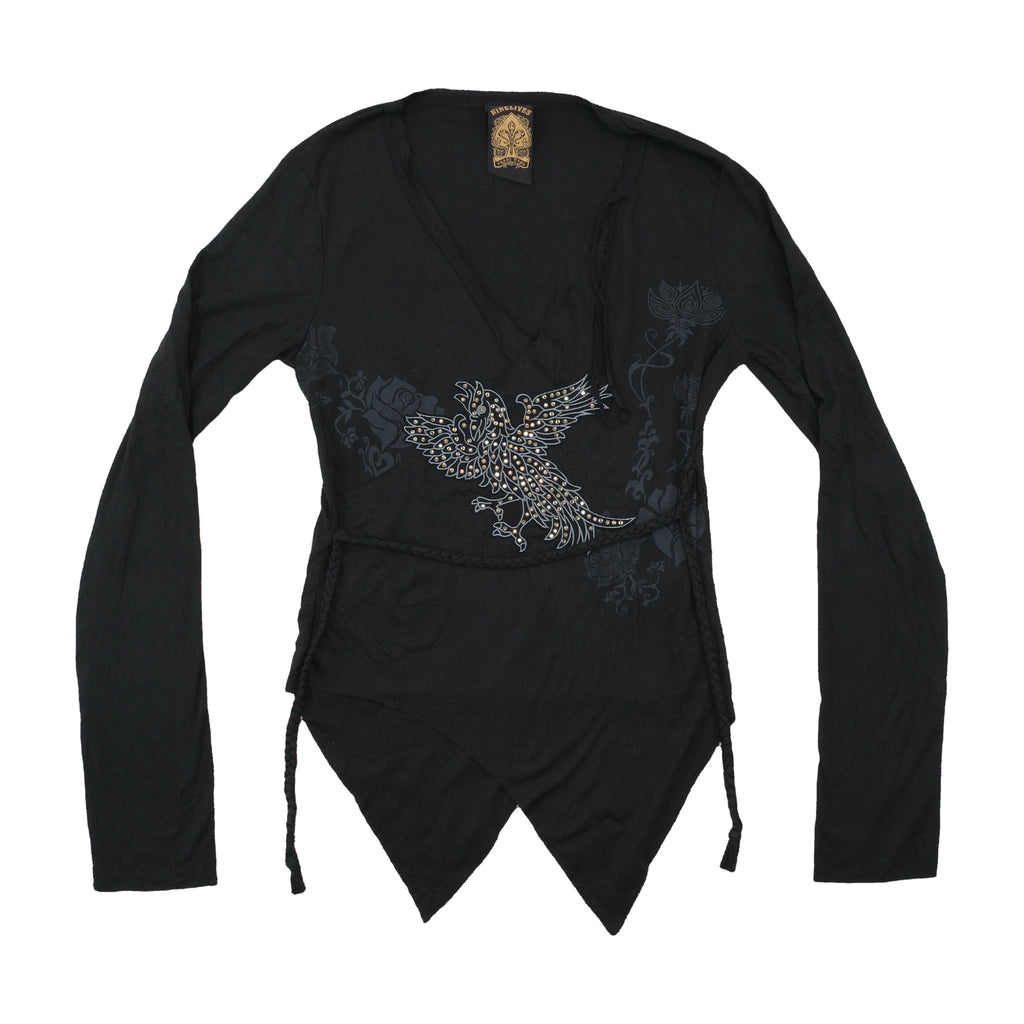 Nine Lives Studded Phoenix Handkerchief Hem Blouse