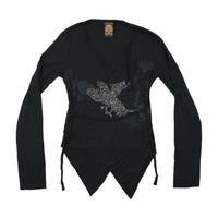 Nine Lives Studded Phoenix Handkerchief Hem Blouse