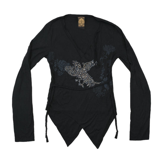 Nine Lives Studded Phoenix Handkerchief Hem Blouse
