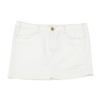 Guess White Cotton Stretch Denim Rhinestone Mini Skirt
