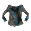 Mezzo Mentali Abstract Swirl Sheer Blouse