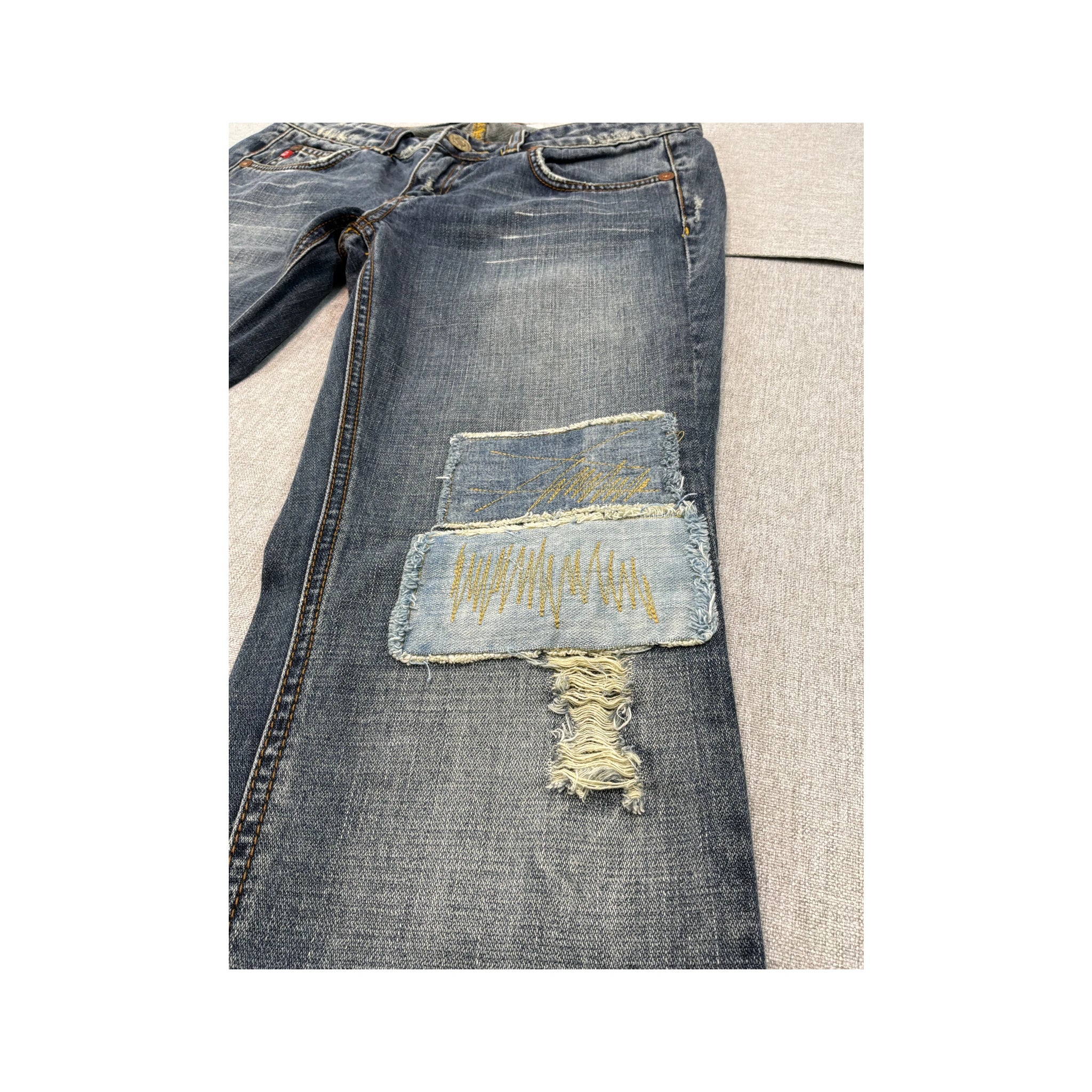 Phard Distressed Patchwork Denim Jeans