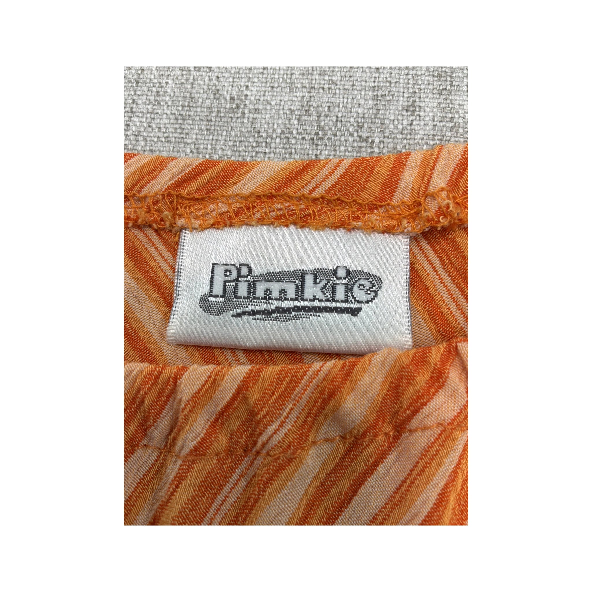 Blusa Pimkie laranja de Manga de Sino às riscas