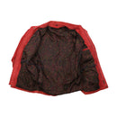 Red Suede Utility Jacket with Paisley Lining