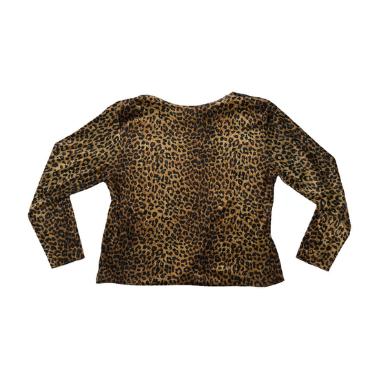 Vintage Leopard Print Long Sleeve Blouse