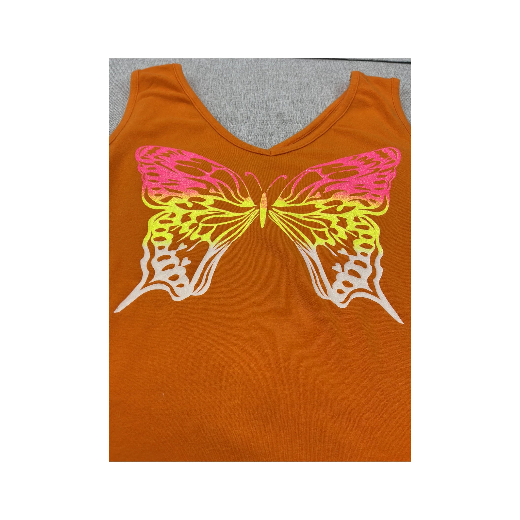Fishbone Butterfly Graphic Cotton Tank Top