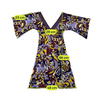 Mini vestido Reds de Manga de Sino com estampado floral Psicadélico