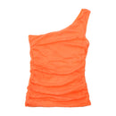 Orange One-Shoulder Ruched Mini Dress