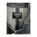 EDERA Jeans Dark Wash Zip-Up Denim Jacket with Gold Embroidery