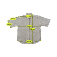 Féminin Creations Brown Striped Short Sleeve Button Up Shirt