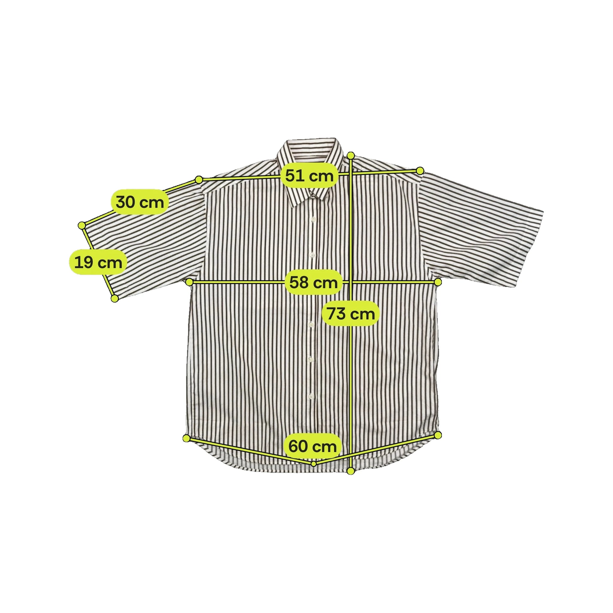 Féminin Creations Brown Striped Short Sleeve Button Up Shirt