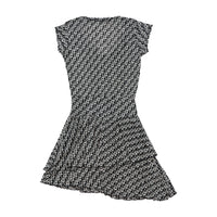 Blasting Black & White Geometric Print Fit-and-Flare Mini Dress