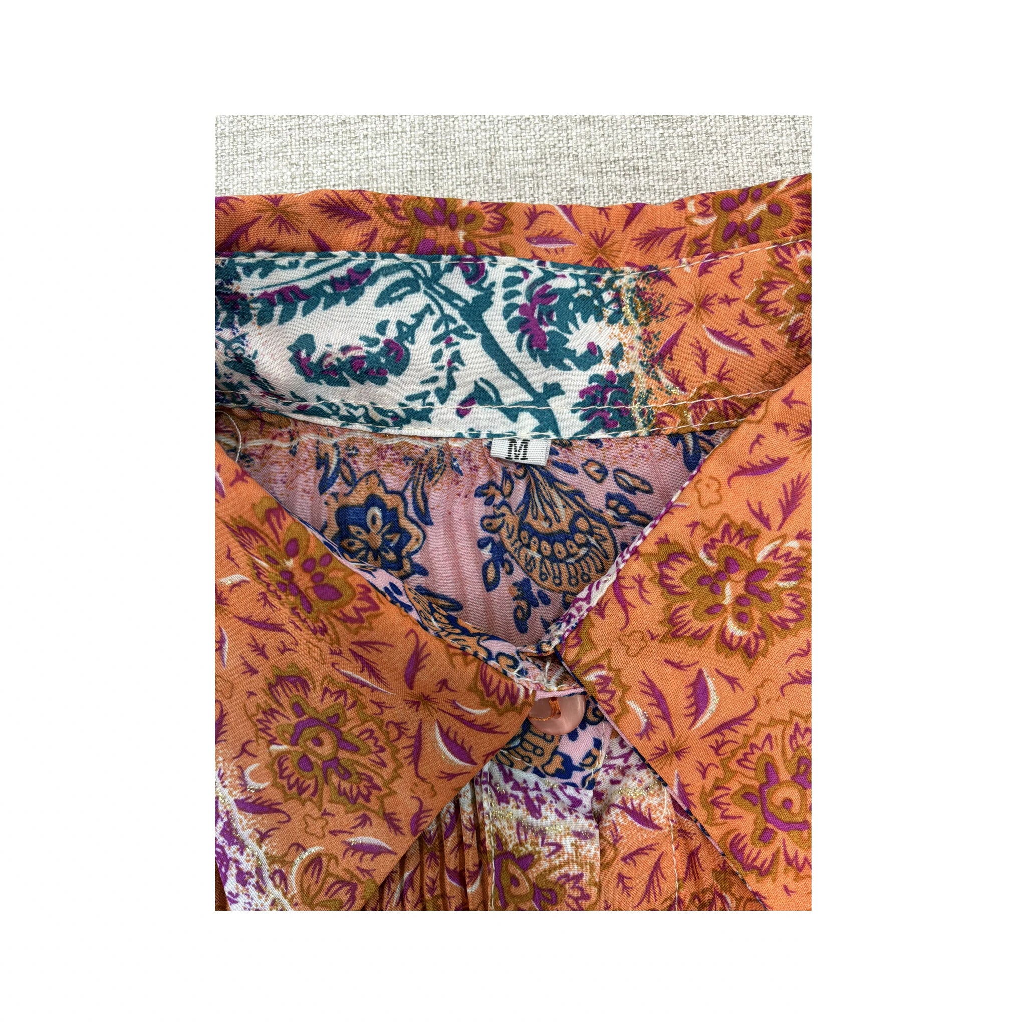 Vintage Patchwork Floral Paisley Collared Blouse