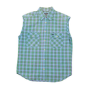 Think Pink Vintage Plaid Sleeveless Cotton Shirt