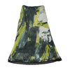 Abstract Print Lace Trim Midi Skirt